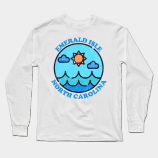 Emerald Isle, NC Summertime Vacationing Ocean Skyline Long Sleeve T-Shirt